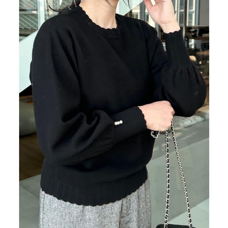 【洗える/スカラデザイン】パフスリーブ ニット | Couture brooch | 詳細画像25 