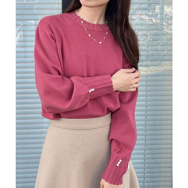 【洗える/スカラデザイン】パフスリーブ ニット | Couture brooch | 詳細画像40 