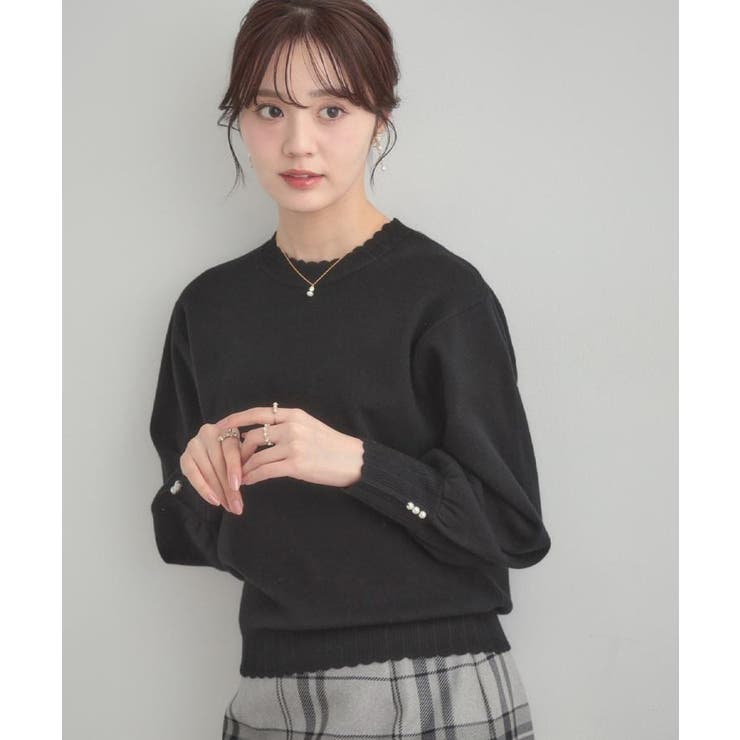 【洗える/スカラデザイン】パフスリーブ ニット | Couture brooch | 詳細画像15 