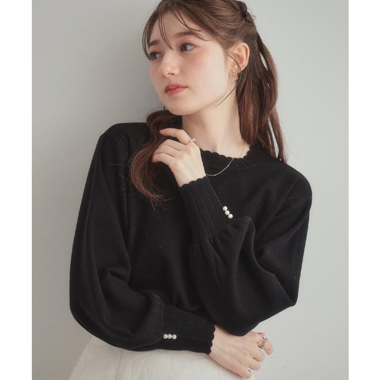 【洗える/スカラデザイン】パフスリーブ ニット | Couture brooch | 詳細画像21 