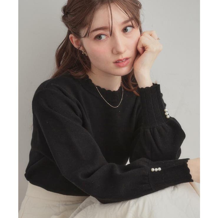 【洗える/スカラデザイン】パフスリーブ ニット | Couture brooch | 詳細画像20 