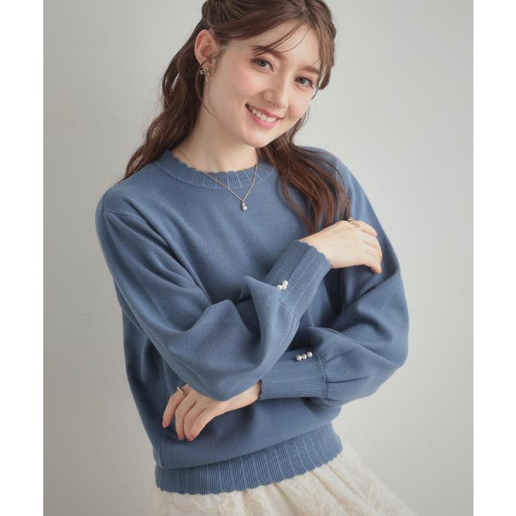 【洗える/スカラデザイン】パフスリーブ ニット | Couture brooch | 詳細画像49 