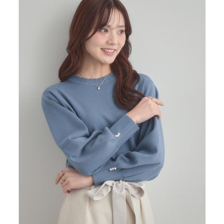 【洗える/スカラデザイン】パフスリーブ ニット | Couture brooch | 詳細画像45 