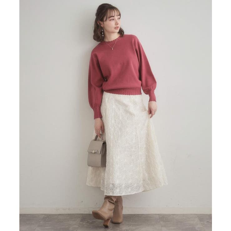 【洗える/スカラデザイン】パフスリーブ ニット | Couture brooch | 詳細画像35 