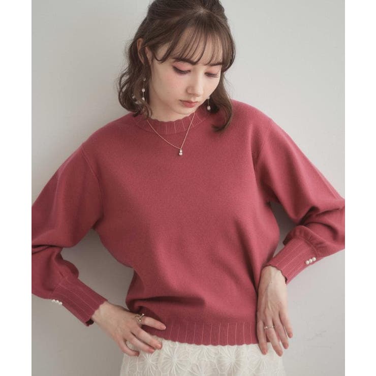 【洗える/スカラデザイン】パフスリーブ ニット | Couture brooch | 詳細画像36 