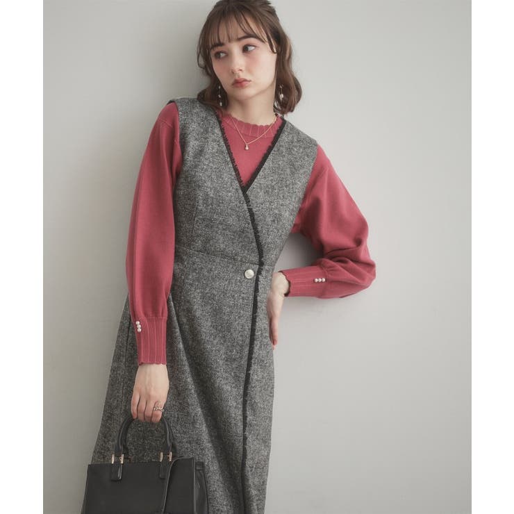 【ハレの日・通勤】フリンジツイードジャンスカ | Couture brooch | 詳細画像29 