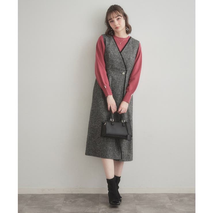 【ハレの日・通勤】フリンジツイードジャンスカ | Couture brooch | 詳細画像25 