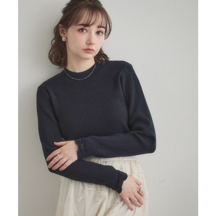 【洗える・着映え】袖リボン リブニット | Couture brooch | 詳細画像32 