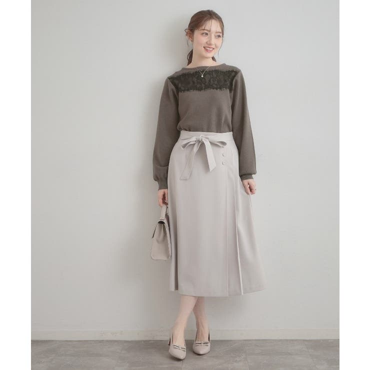 【洗える・通勤】レース ドッキング ニット | Couture brooch | 詳細画像21 