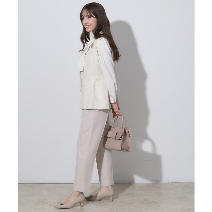 セレモニーシーン/ON・OFF使える】杢ツイードペプラムジレ[品番