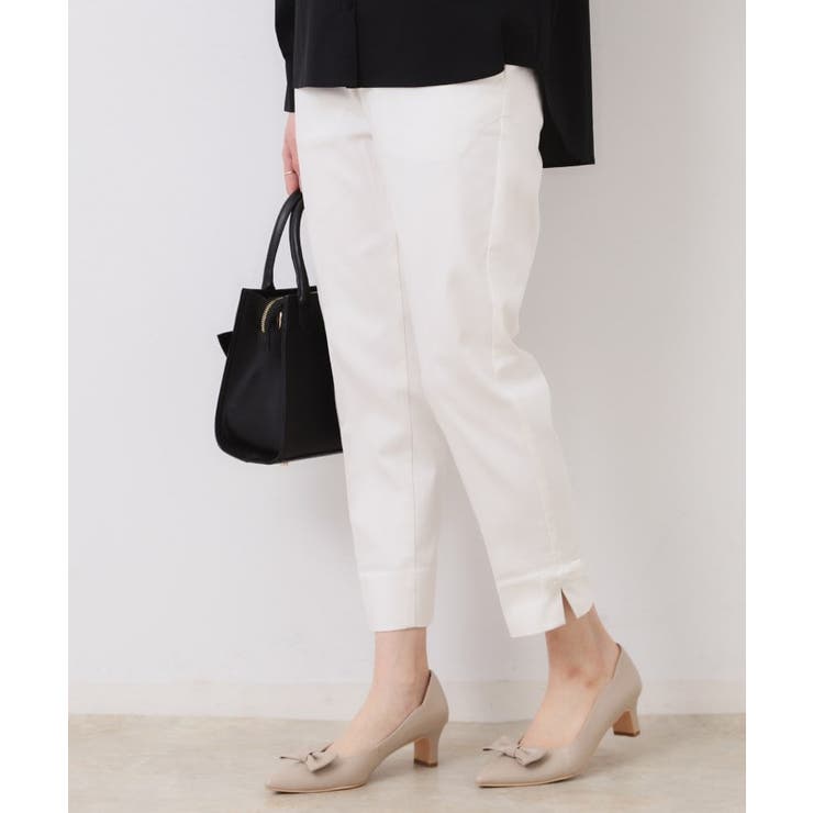 【スッキリ見え・美脚・通勤】リボンポイントサテストパンツ | Couture brooch | 詳細画像6 