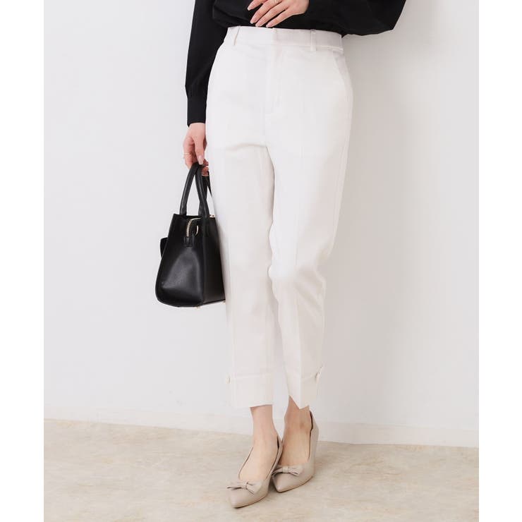 【スッキリ見え・美脚・通勤】リボンポイントサテストパンツ | Couture brooch | 詳細画像8 