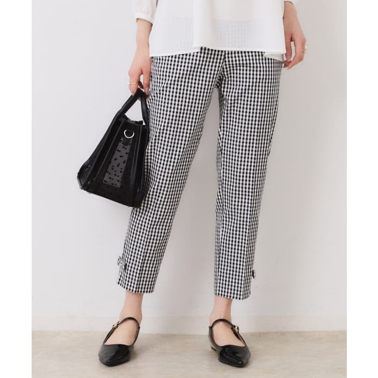 【スッキリ見え・美脚・通勤】リボンポイントサテストパンツ | Couture brooch | 詳細画像29 