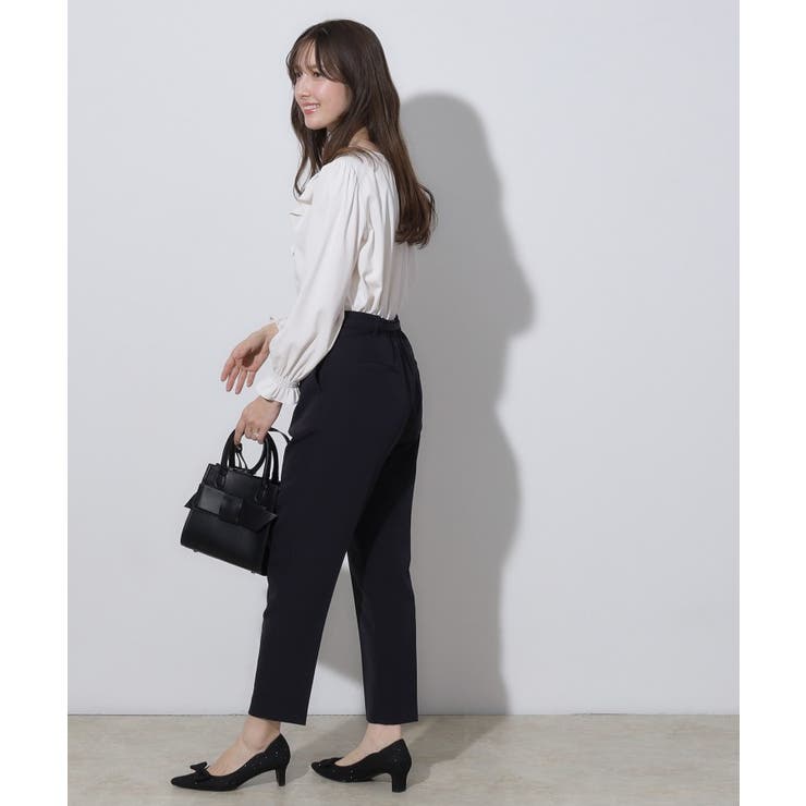 【セレモニーシーン/お仕事にも】ダブルクロステーパードパンツ | Couture brooch | 詳細画像12 