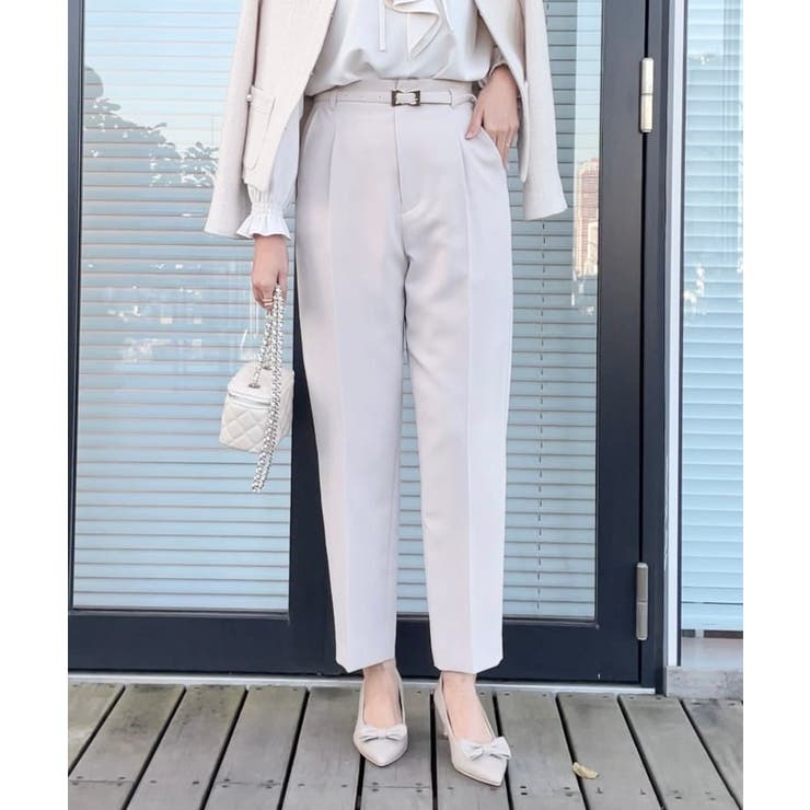 【セレモニーシーン/お仕事にも】ダブルクロステーパードパンツ | Couture brooch | 詳細画像10 