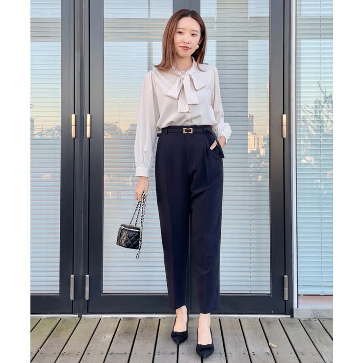 【セレモニーシーン/お仕事にも】ダブルクロステーパードパンツ | Couture brooch | 詳細画像16 