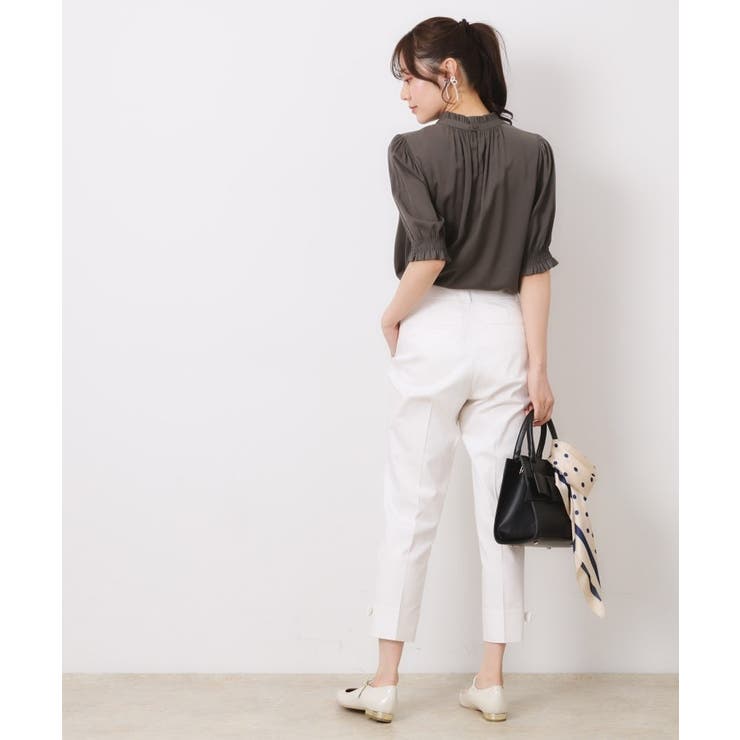 【SS～LLサイズ・二の腕カバー・通勤】RTピケシャーリングブラウス | Couture brooch | 詳細画像16 