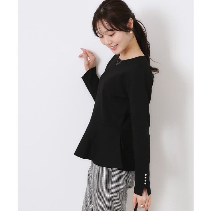 【大人可愛い・通勤】バックパール調ペプラムニット | Couture brooch | 詳細画像17 