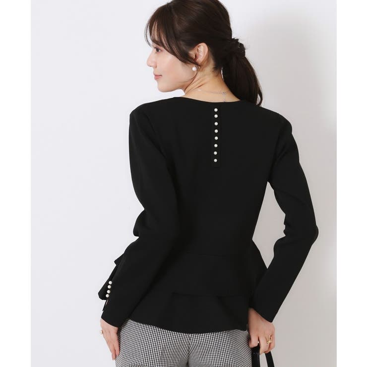 【大人可愛い・通勤】バックパール調ペプラムニット | Couture brooch | 詳細画像18 