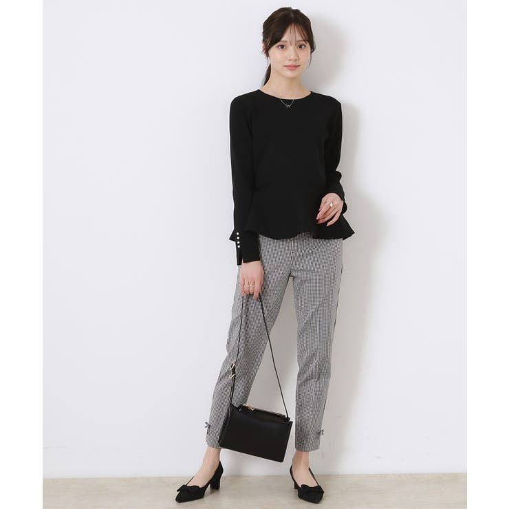 【大人可愛い・通勤】バックパール調ペプラムニット | Couture brooch | 詳細画像12 