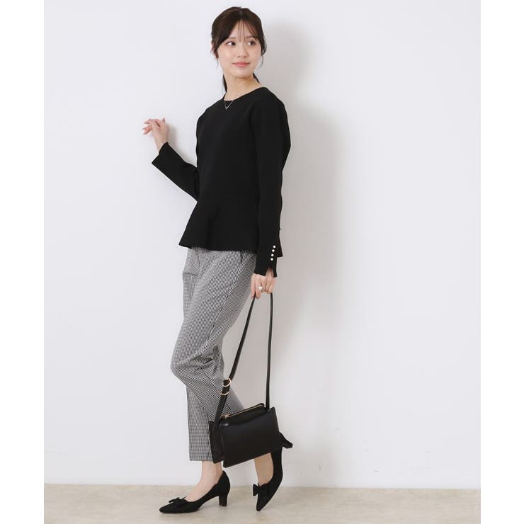 【大人可愛い・通勤】バックパール調ペプラムニット | Couture brooch | 詳細画像13 