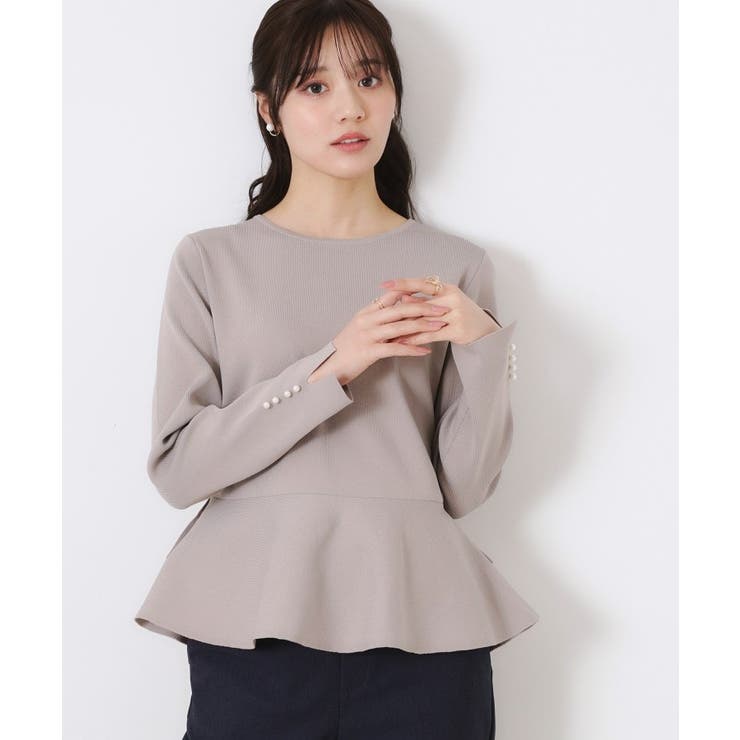 【大人可愛い・通勤】バックパール調ペプラムニット | Couture brooch | 詳細画像31 