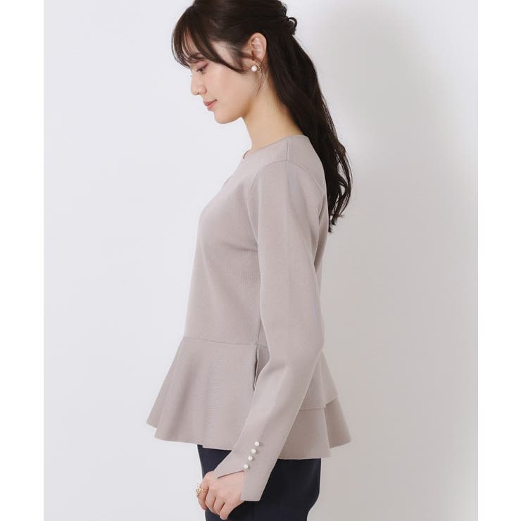 【大人可愛い・通勤】バックパール調ペプラムニット | Couture brooch | 詳細画像42 