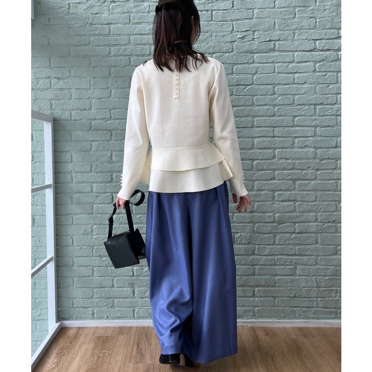 【大人可愛い・通勤】バックパール調ペプラムニット | Couture brooch | 詳細画像10 