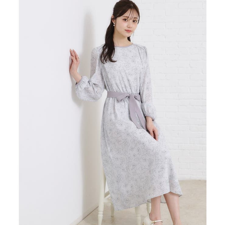 グレー(112) | 柄アソートプリントワンピース | Couture brooch