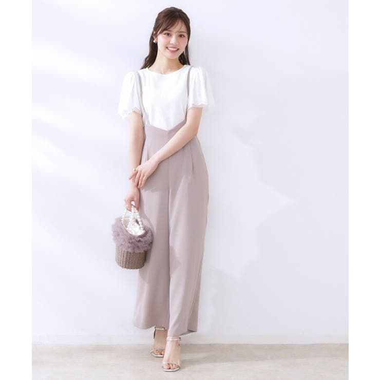 【二の腕カバー・通勤】レース袖テレコトップス | Couture brooch | 詳細画像1 