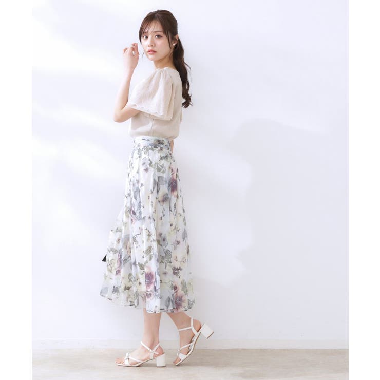 【二の腕カバー・通勤】レース袖テレコトップス | Couture brooch | 詳細画像14 