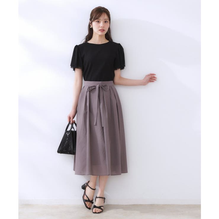 【二の腕カバー・通勤】レース袖テレコトップス | Couture brooch | 詳細画像21 