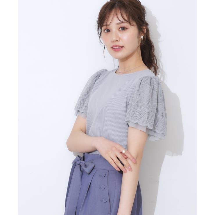 【二の腕カバー・通勤】レース袖テレコトップス | Couture brooch | 詳細画像58 