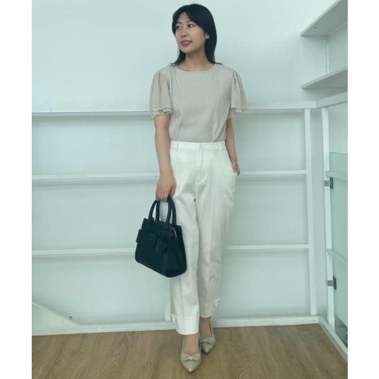 【二の腕カバー・通勤】レース袖テレコトップス | Couture brooch | 詳細画像19 