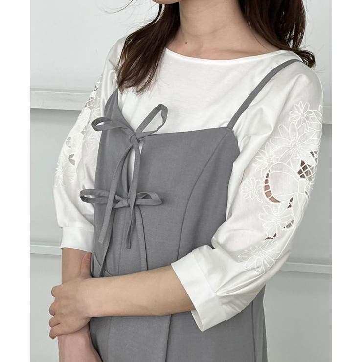 【大人可愛い・肩紐調節可能】リボンキャミサロペット | Couture brooch | 詳細画像8 