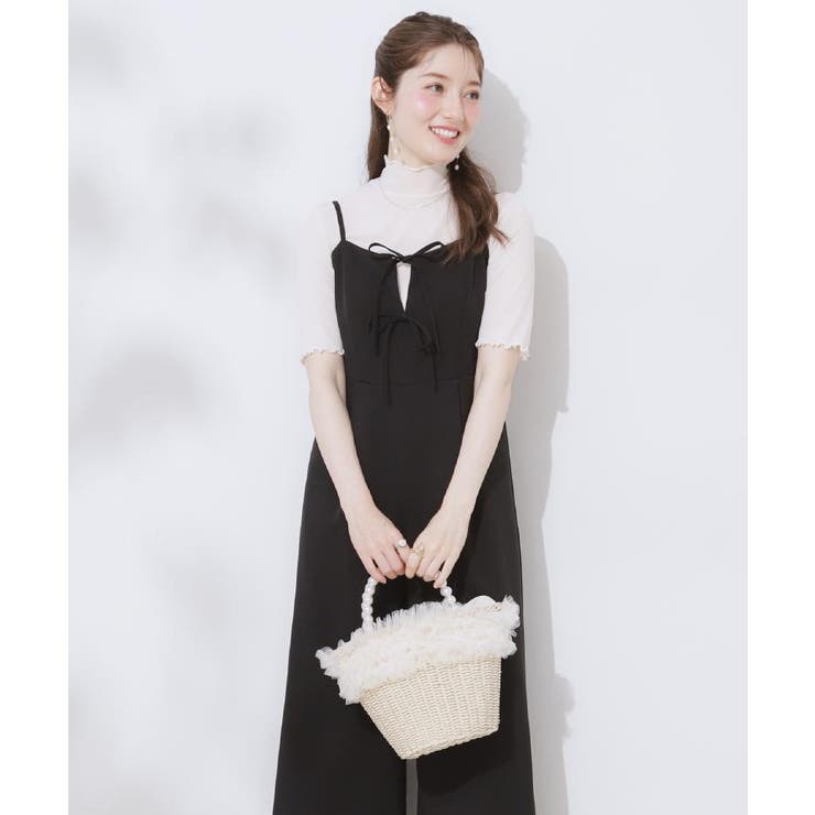 【大人可愛い・肩紐調節可能】リボンキャミサロペット | Couture brooch | 詳細画像17 