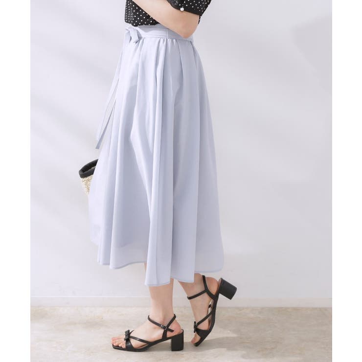 【きれいめ・通勤】細リボン付きパレットボイルスカート | Couture brooch | 詳細画像12 