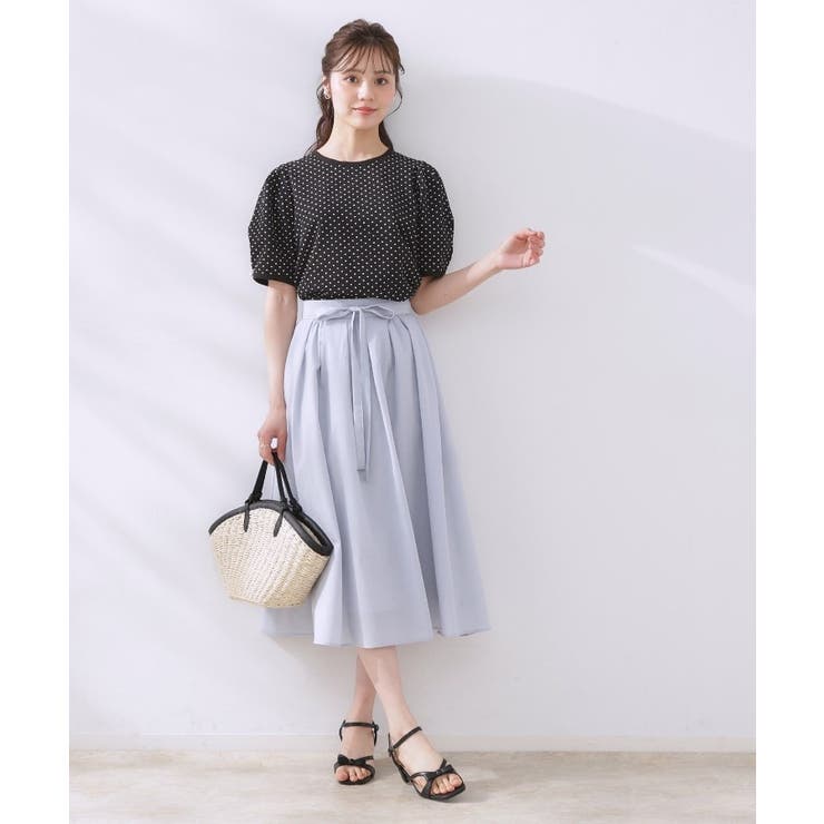 【きれいめ・通勤】細リボン付きパレットボイルスカート | Couture brooch | 詳細画像8 