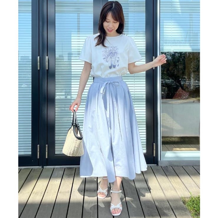 【きれいめ・通勤】細リボン付きパレットボイルスカート | Couture brooch | 詳細画像18 