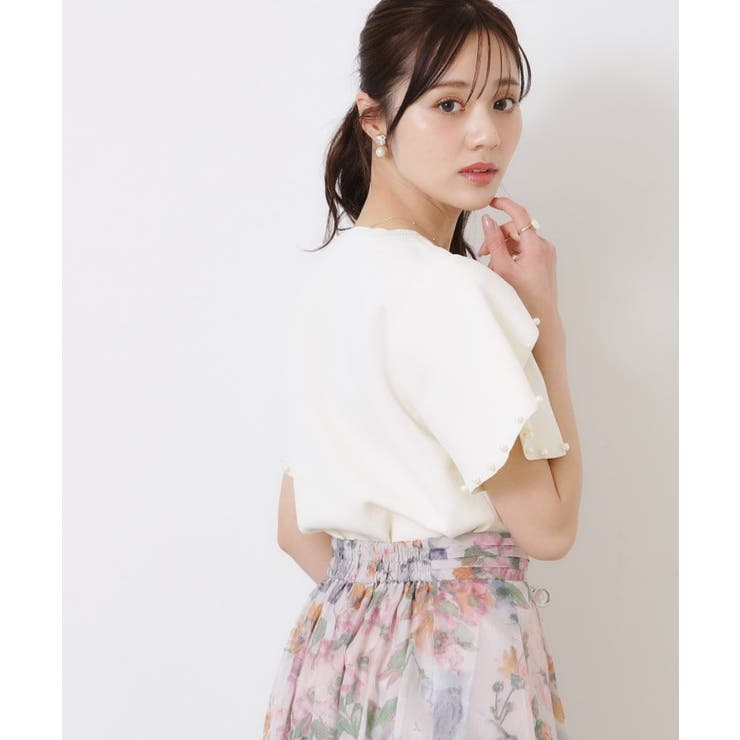 【一枚でキマる・華やか】パール調付チューリップ袖ニット | Couture brooch | 詳細画像11 