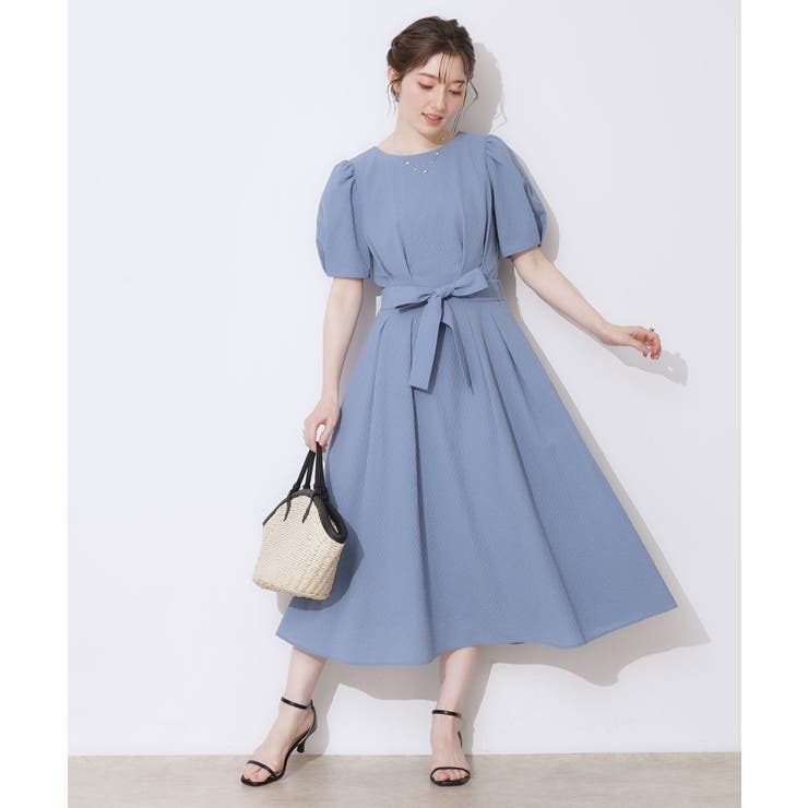 【細見え・キレイめ】サッカータックワンピース | Couture brooch | 詳細画像19 