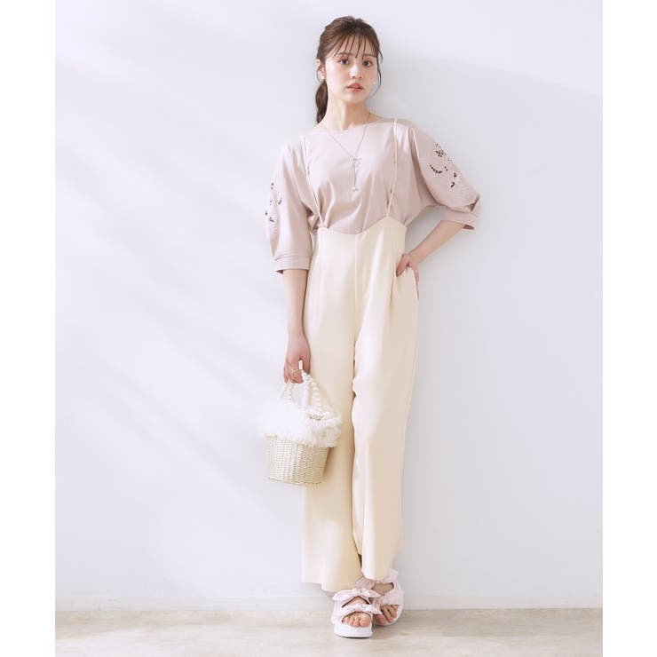 【マシンウォッシャブル・きれいめ】キャミロンパース | Couture brooch | 詳細画像1 