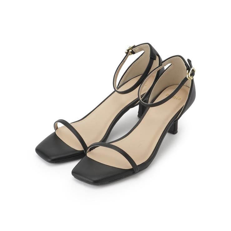 ブラック(019) | メタリックヒールサンダル | Couture brooch