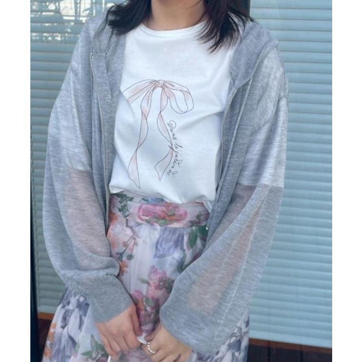 【上品な透け感・大人カジュアル】シアージップアップフーディー | Couture brooch | 詳細画像23 