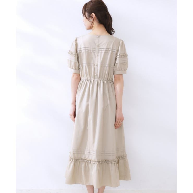 エシカルコットン タック＆フリルワンピース | Couture brooch | 詳細画像26 