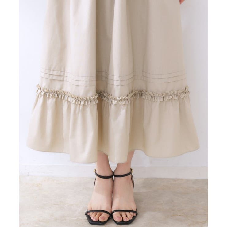 エシカルコットン タック＆フリルワンピース | Couture brooch | 詳細画像30 