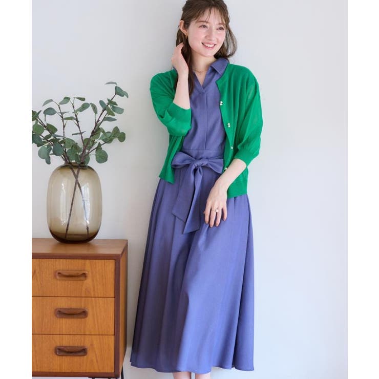 【前後2WAY・二の腕カバー】ダブルパール調釦5分袖シアーカーディガントップス | Couture brooch | 詳細画像37 