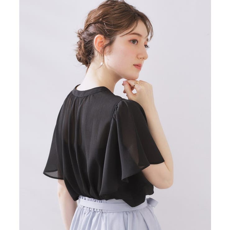 【キレイめ・通勤】前後2WAY楊柳フレアー袖ブラウス | Couture brooch | 詳細画像21 