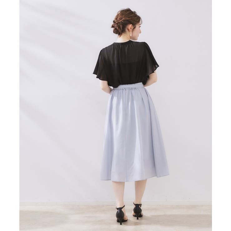 【キレイめ・通勤】前後2WAY楊柳フレアー袖ブラウス | Couture brooch | 詳細画像18 