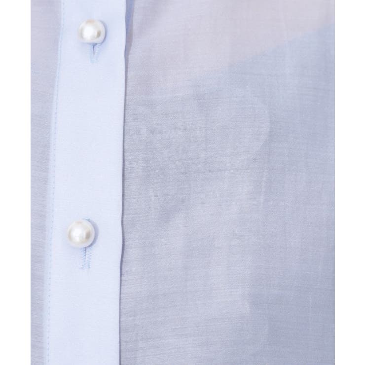 【洗える・オシャレな透け感】パール調ボタンシアーシャツ | Couture brooch | 詳細画像54 